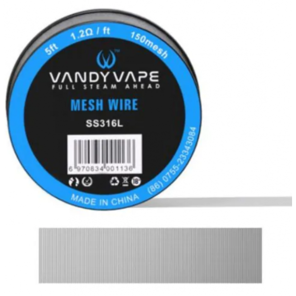 5ft Vandyvape SS316 Mesh Wire 150mesh