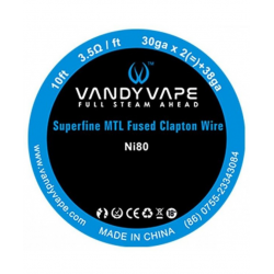 Σύρμα N80 / NI80 Superfine MTL Fused Clapton Vandy Vape